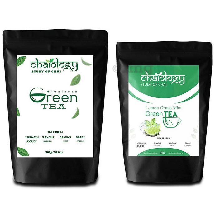 Chaiology Combo Pack of Himalayan Green Tea 300gm and Lemongrass Mint Green Tea 150gm