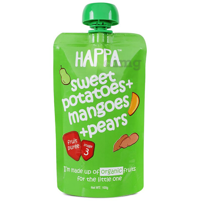 Happa Organic Fruit Puree Stage 3 Sweet Potatoes+Mangoes+Pears