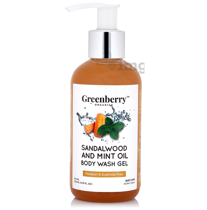 Greenberry Organics Sandalwood and Mint Oil Body Wash Gel