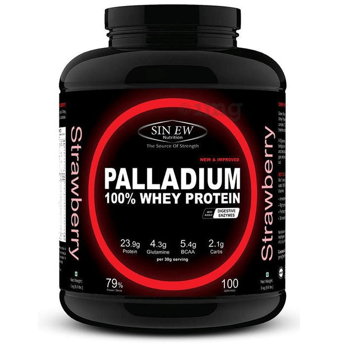 Sinew Nutrition Palladium 100% Whey Protein with Digestive Enzymes Strawberry