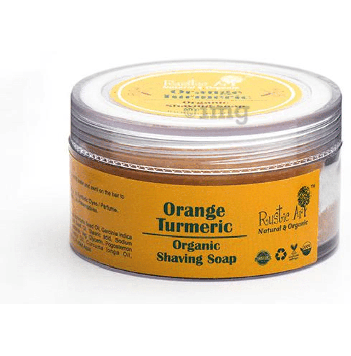 Rustic Art Orange Turmeric Organic Shaving Soap