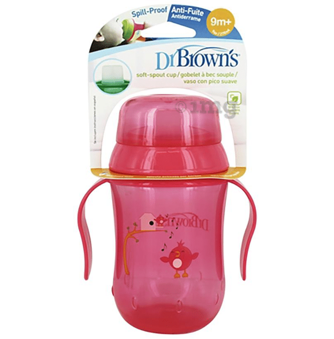Dr Brown's Natural Flow Soft Spout Toddler Cup Assorted 9 Months+ Pink