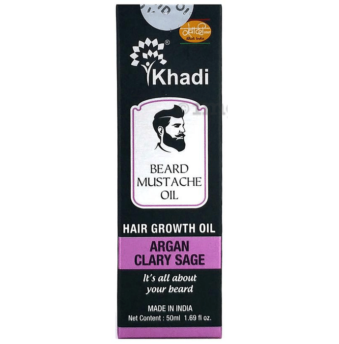 Khadi India Beard Mustache Hair Growth Oil Argan Clary Sage