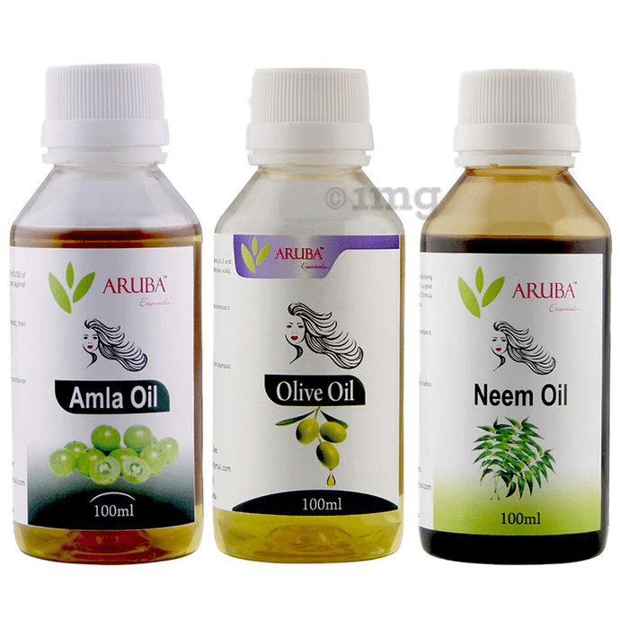 Aruba Essentials Combo Pack of Olive Oil, Amla Oil & Neem Oil (100ml Each)