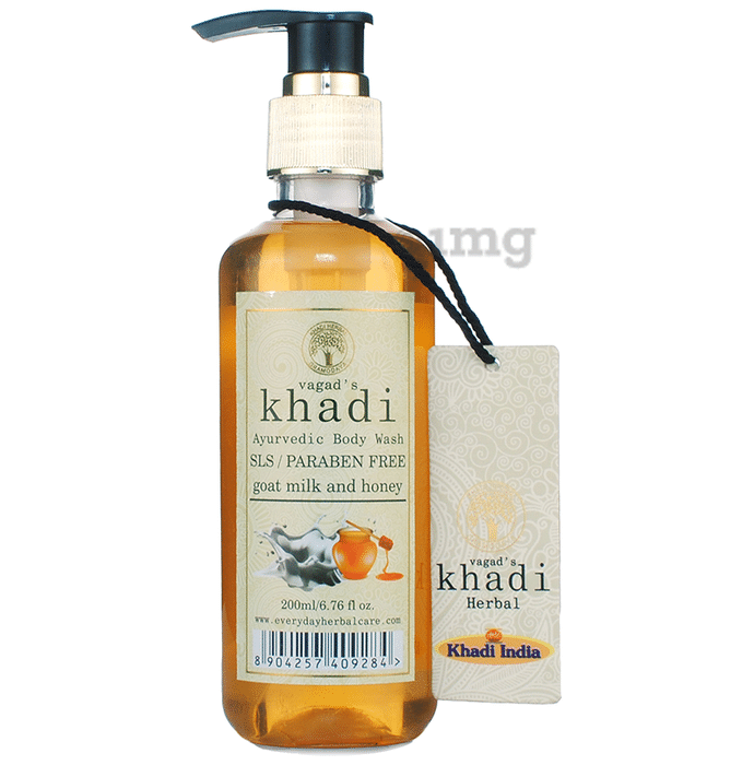 Vagad's Khadi Ayurvedic SLS and Paraben Free Goat Milk with Honey Body Wash