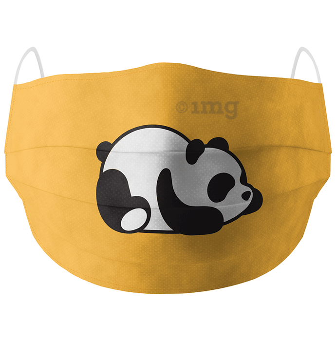 Soxytoes Cotton Face Mask Free Size Yellow Lazy Panda