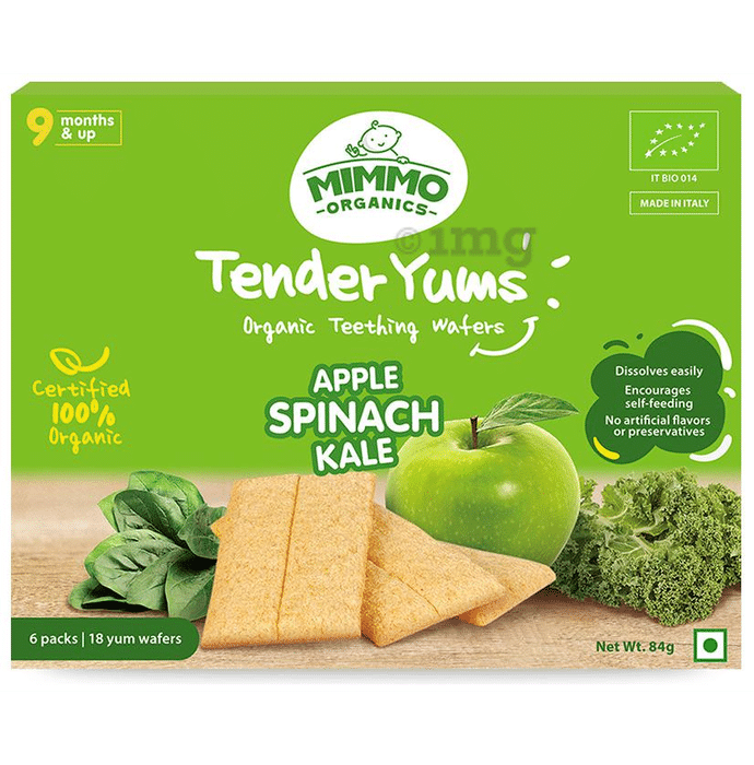 Mimmo Organics Tender Yums Organic Teething Wafers 9 Months & Up (18 Yum Wafers Each)