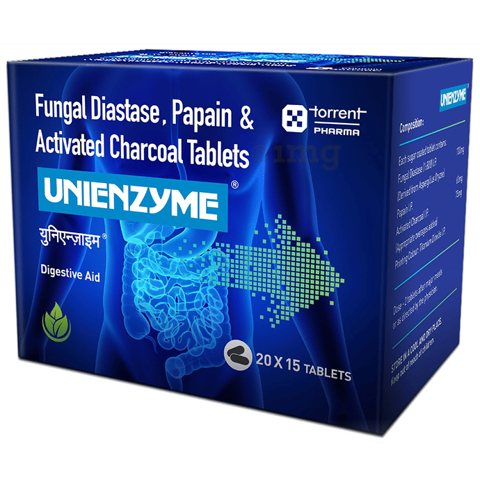 Unienzyme Tablet Buy strip of 15 tablets at best price in India 1mg