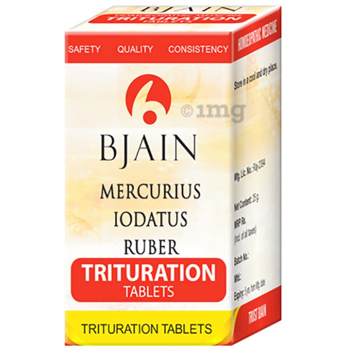 Bjain Mercurius Iodatus Ruber Trituration Tablet 6X