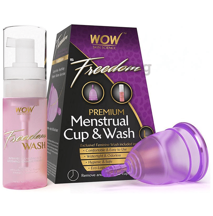 WOW Skin Science Freedom Reusable Menstrual Cup and Wash Large