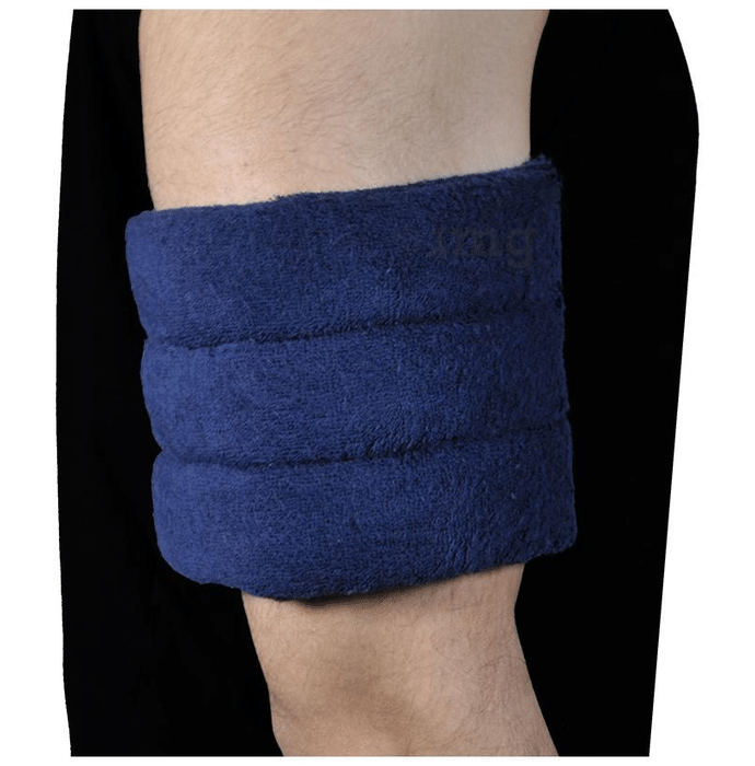 AaraamSek Microwavable Therapeutic Herbal Heating Pad for Biceps Pain Navy Blue