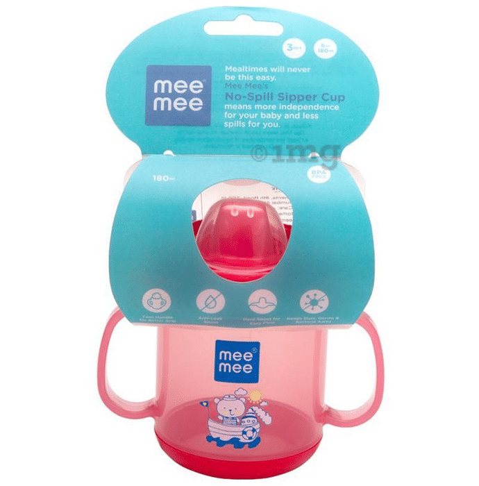 Mee Mee No-Spill Sipper Cup with Double Handle Pink