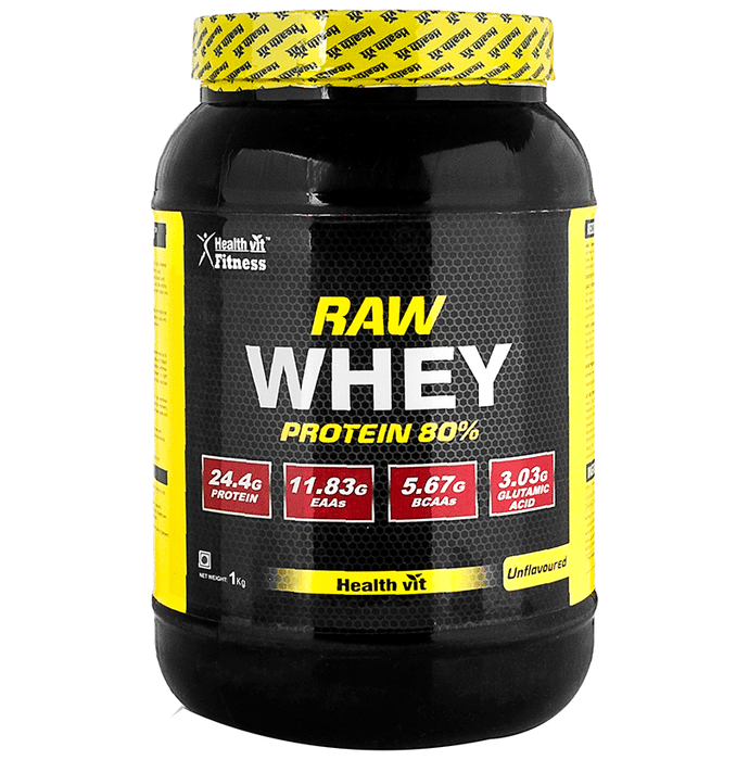 HealthVit Fitness Raw Whey Protein Concentrate 80% Powder