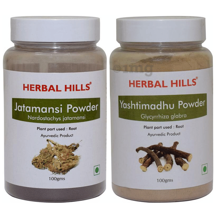 Herbal Hills Combo Pack of Jatamansi & Yashtimadhu Powder (100gm Each)