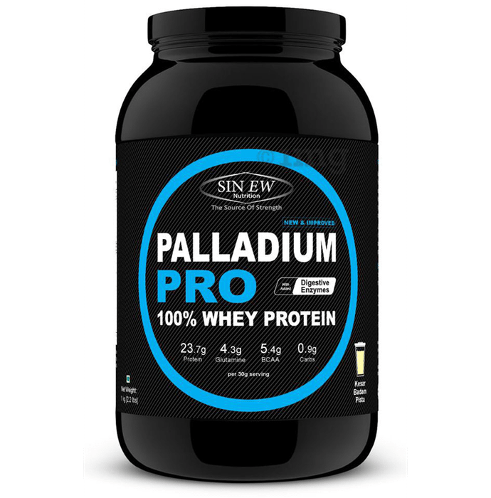 Sinew Nutrition Palladium Pro 100% Whey Protein with Digestive Enzymes Kesar Pista Badam