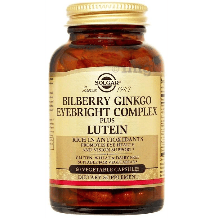 Solgar Bilberry Ginkgo Eyebright Complex Plus Lutein Vegetable Capsule