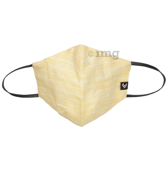 Linen Club 3 Layered Reusable Outdoor Protection Mask Yellow Y4