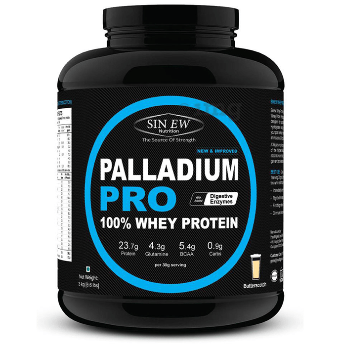Sinew Nutrition Palladium Pro 100% Whey Protein with Digestive Enzymes Butterscotch
