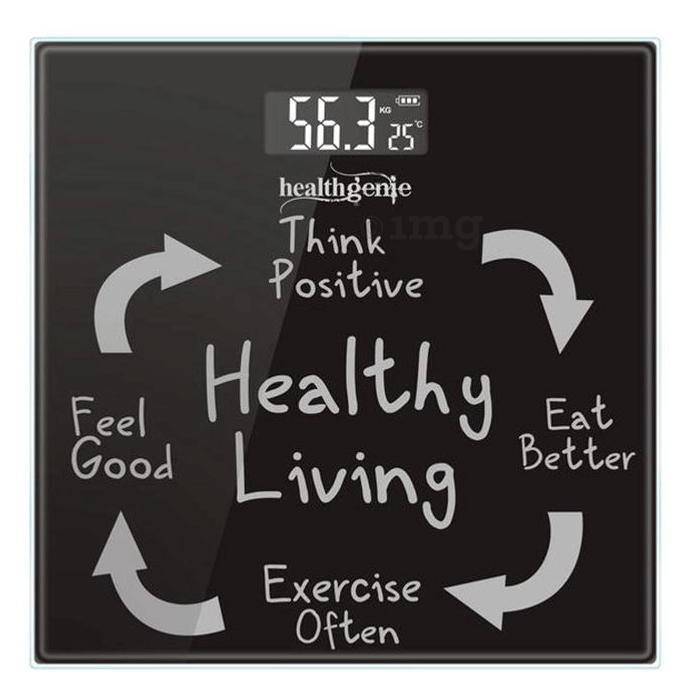 Healthgenie Digital Personal Weighing Scale- HD 221 (Healthy Living) Black