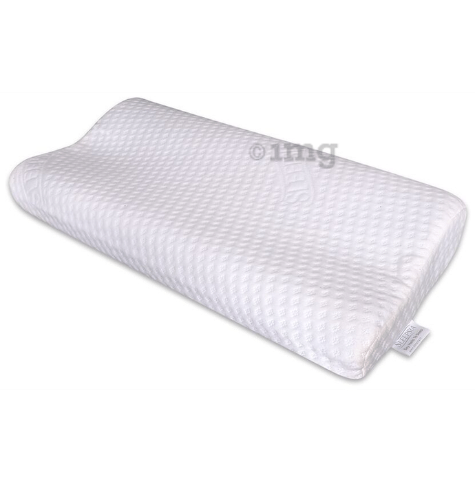 Sleepsia Gel Infused Medium Visco Memory Foam Pillow Contour Shape White