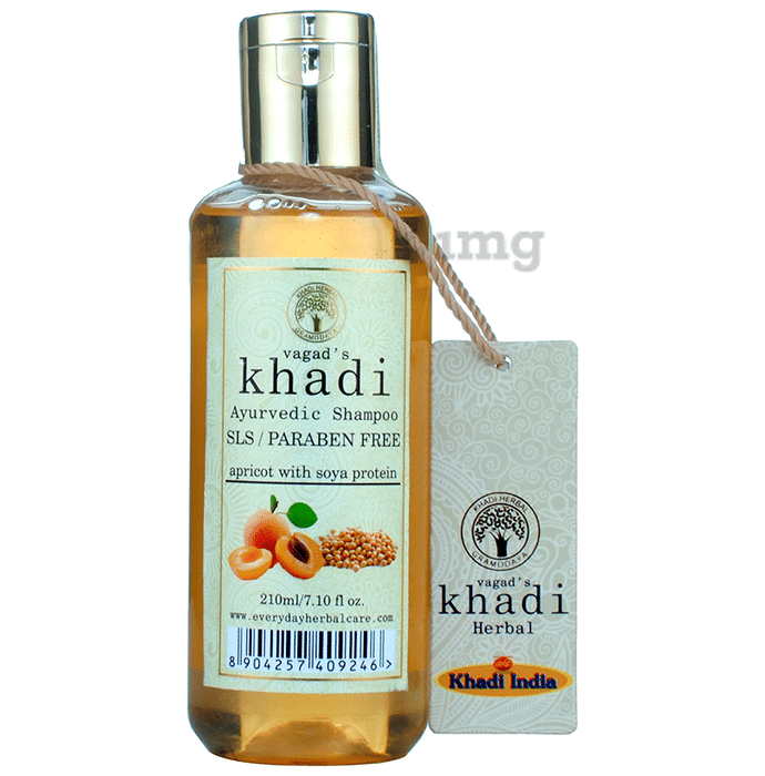 Vagad's Khadi Ayurvedic SLS and Paraben Free Apricot with Soya Protein Shampoo