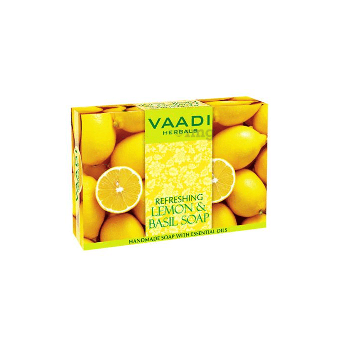 Vaadi Herbals Value Pack of 3 Refreshing Lemon & Basil Soap (75gm Each)