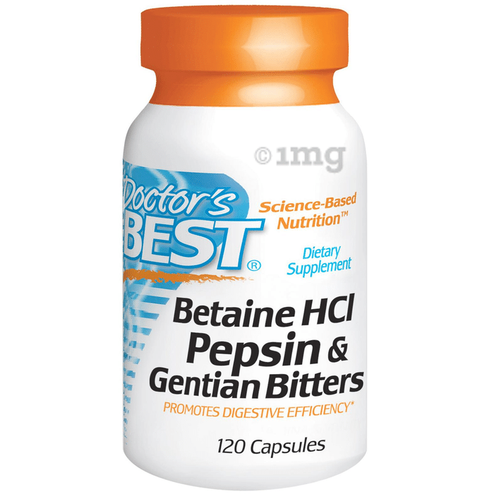 Doctor's Best Betaine HCl, Pepsin & Gentian Bitters Capsule | For Digestive Efficiency