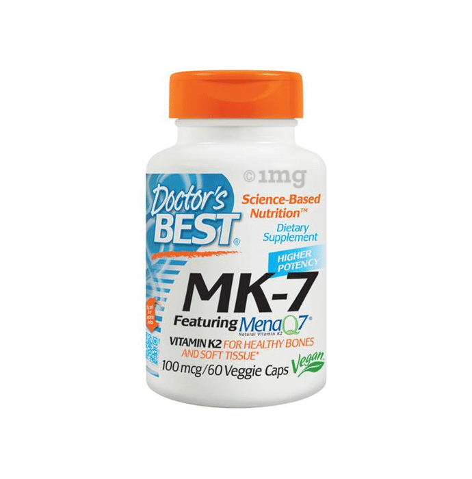 Doctor's Best MK-7 100mcg Veggie Caps | For Healthy Bones & Soft Tissue