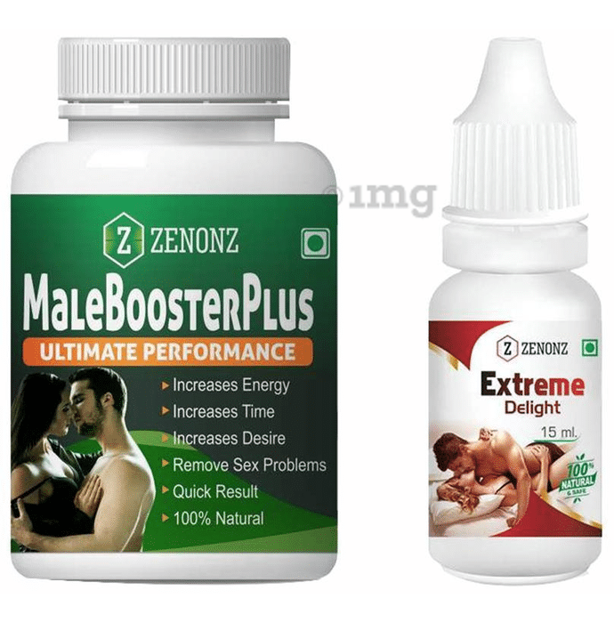 Zenonz Combo Pack of Male Booster Plus 60 Capsules & Extreme Delight 15ml