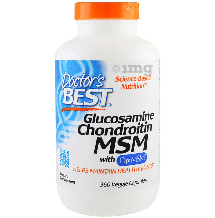 Doctor's Best Glucosamine Chondroitin MSM with OptiMSM | Veggie Capsule For Healthy Joints