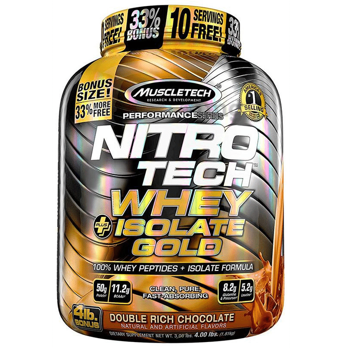 Muscletech Nitro Tech Whey Plus Isolate Gold Double Rich Chocolate