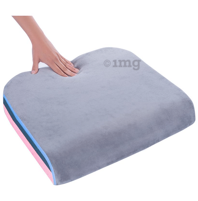 Fovera Tri-Foam Seat Cushion Medium Velour Grey