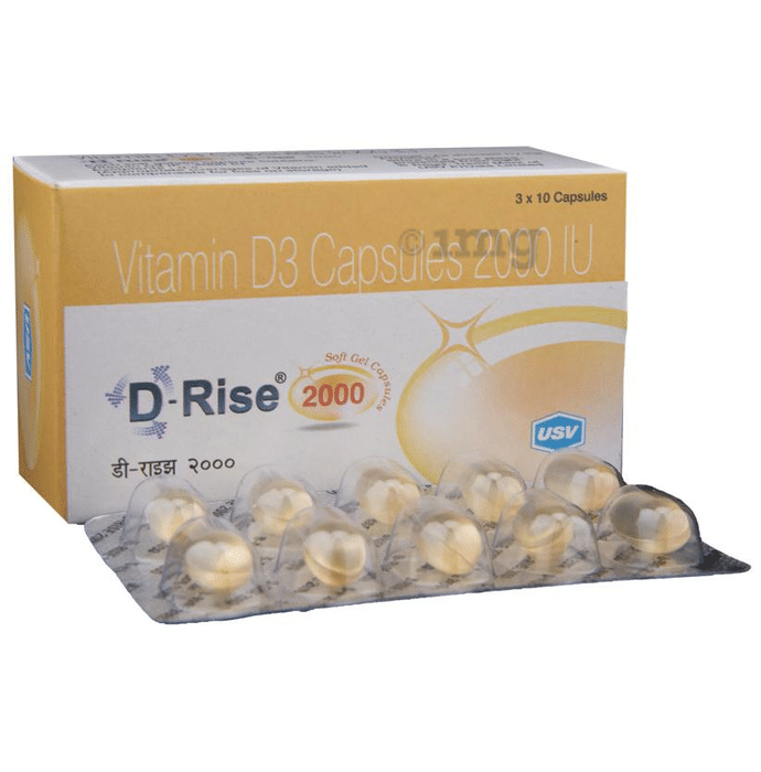 D-Rise 2000 Capsule with Vitamin D3 (Cholecalciferol) for Bone Health