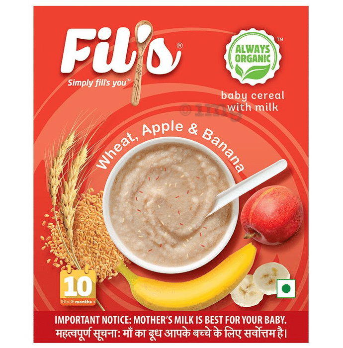 Fil's Baby Cereal with Milk (10 to 36 Months+) Wheat, Apple & Banana