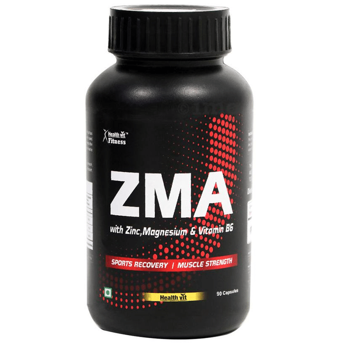 HealthVit ZMA with Zinc, Magnesium & Vitamin B6 | For Sports Recovery & Muscle Strength | Capsule
