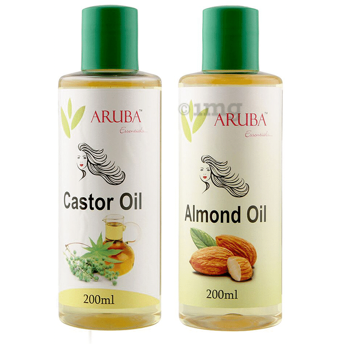 Aruba Essentials Combo Pack of Castor Oil & Almond Oil (200ml Each)