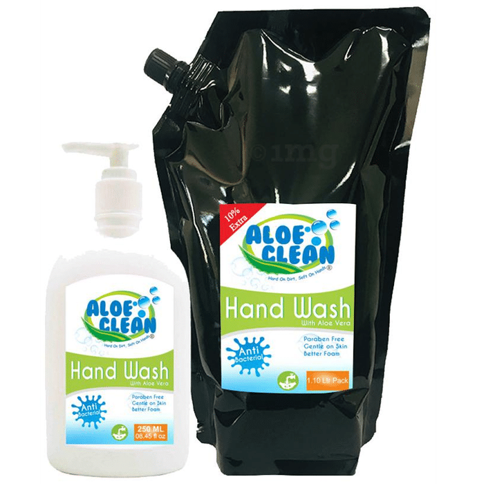 Aloe Clean Anti Bacterial Hand Wash l250ml with Refill 1.10L