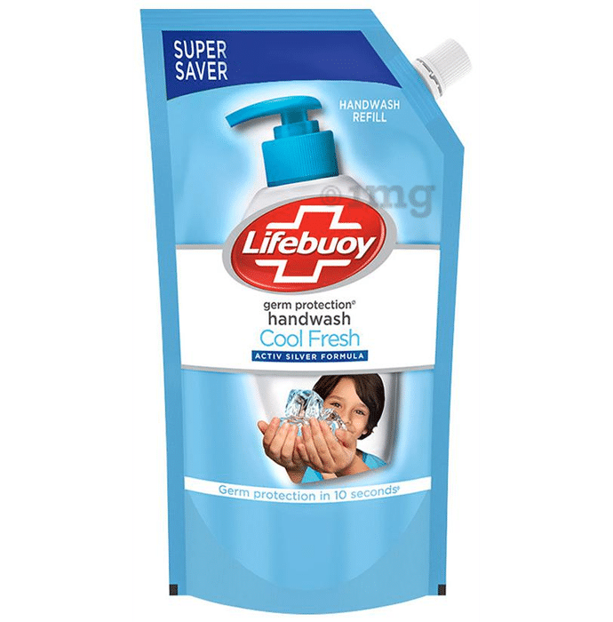 Lifebuoy Cool Fresh Activ Silver Formula Germ Protection Handwash Refill, 750ml Each (Buy 1 Get 1 Free)