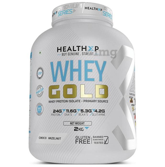 HealthXP Whey Gold Whey Protein Isolate Powder Choco Hazelnut