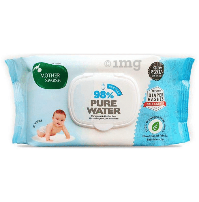 Mother Sparsh 98% Water Wipes (80 Pices Each)