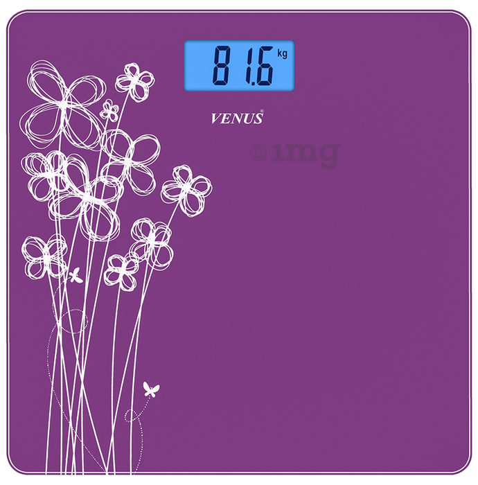 Venus Prime Lightweight ABS Digital/LCD Personal Health Body Weight Weighing Scale Purple Glass with Backlight