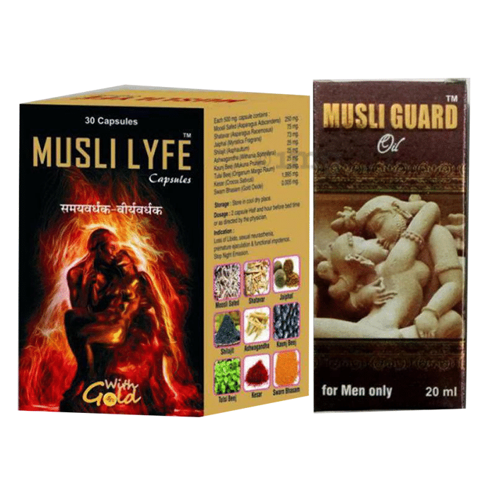 G & G Pharmacy Combo Pack of Musli Lyfe Capsule 30 and Musli Guard Oil 20ml