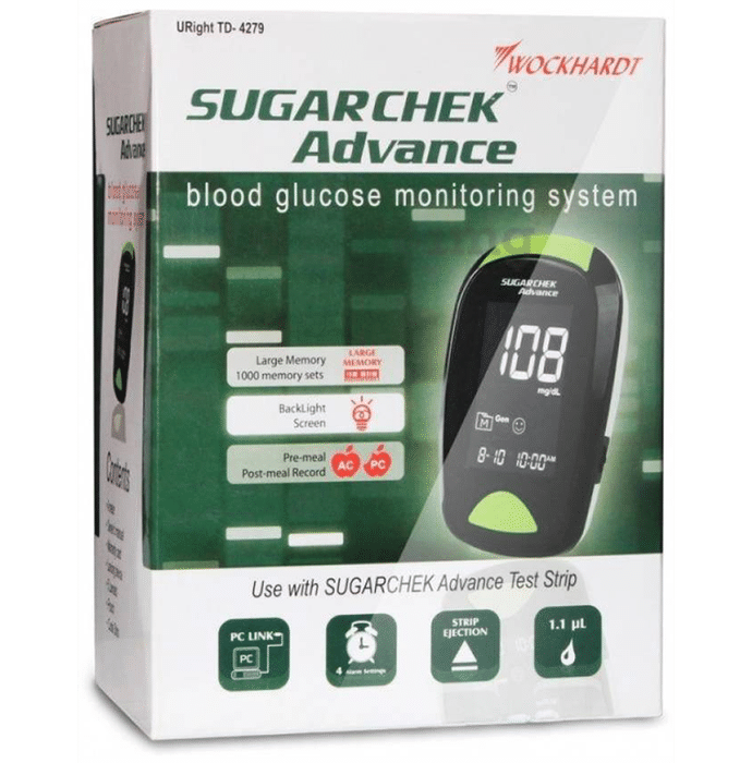 Sugarchek Combo Pack of Advance Glucometer with 10 Strips
