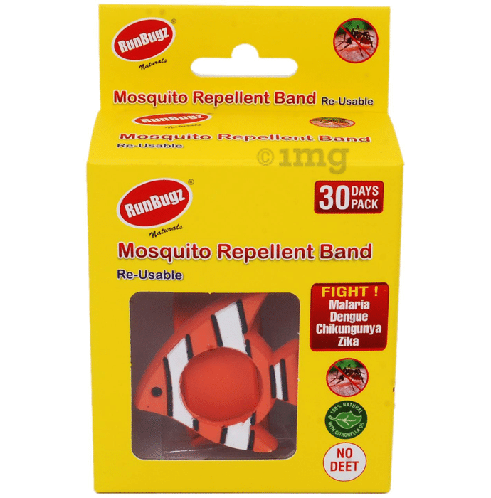 Runbugz Fish Mosquito Repellent Band with 2 Refillable Tabs