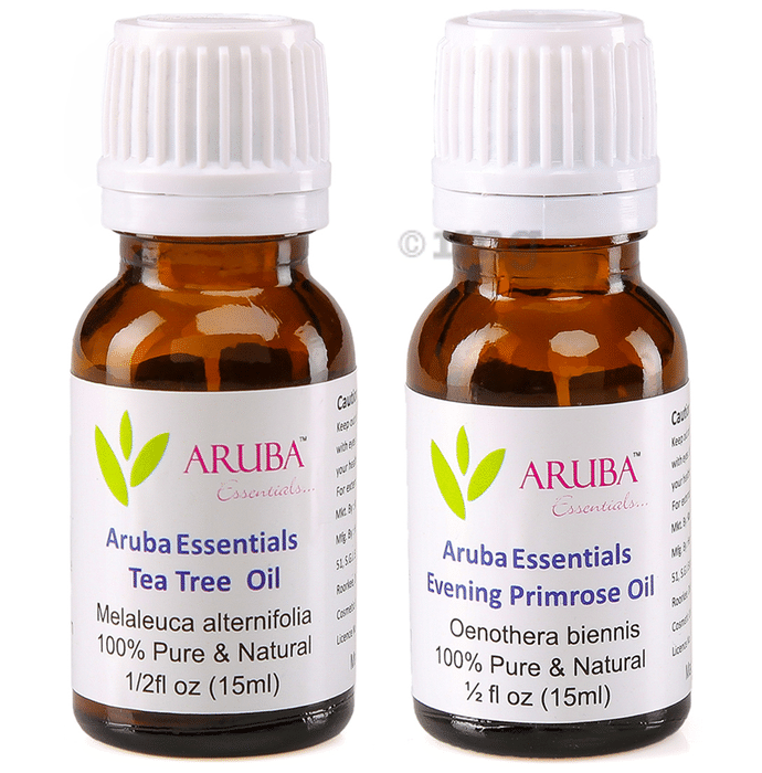 Aruba Essentials Combo Pack of Tea Tree Oil & Evening Primrose Oil (15ml Each)