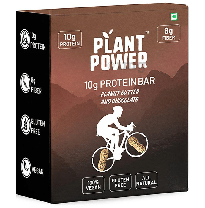 Plant Power 10gm Protein Bar (50gm Each) Peanut Butter and Chocolate