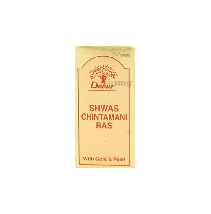 Dabur Shwas Chintamani Ras with Gold and Pearl Tablet