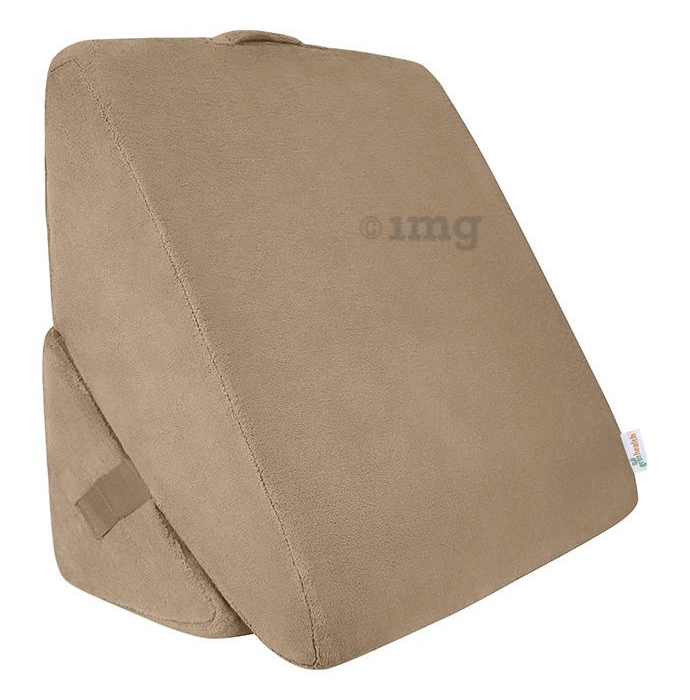 Grin Health Adjustable Folding Soft Bed Wedge Pillow Brown