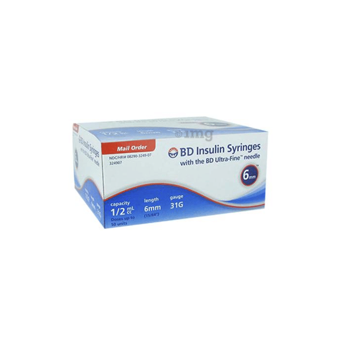 BD Insulin Syringes with BD UltraFine Needle 100U 31G 6MM Buy box of