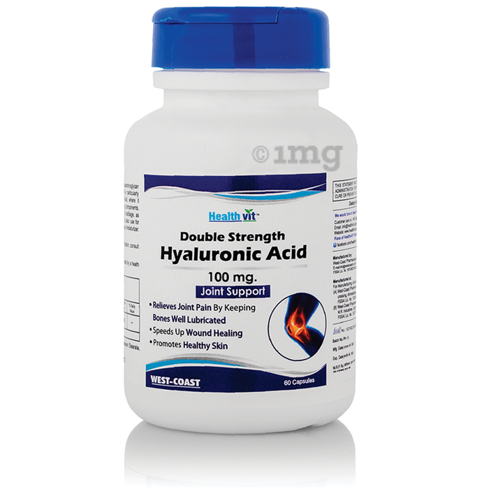 HealthVit Double Strength Hyaluronic Acid 100mg for Joint Support | Capsule